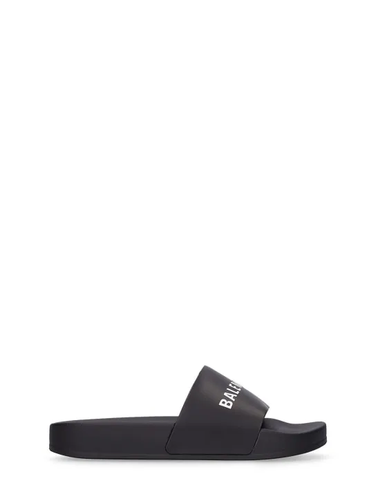 Balenciaga   Logo rubber slide sandals 