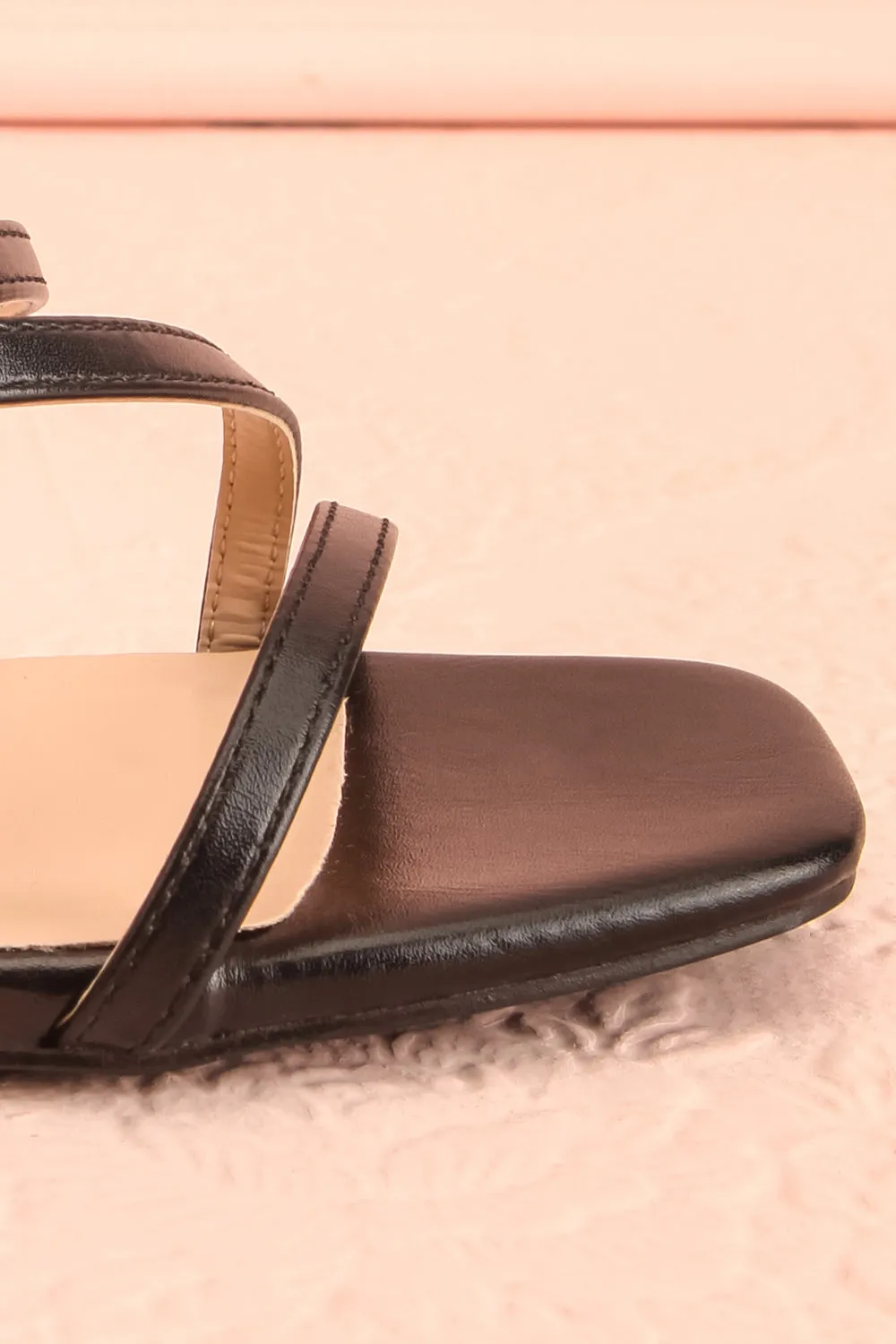 Baobab Black | Strappy Mid Heel Sandals