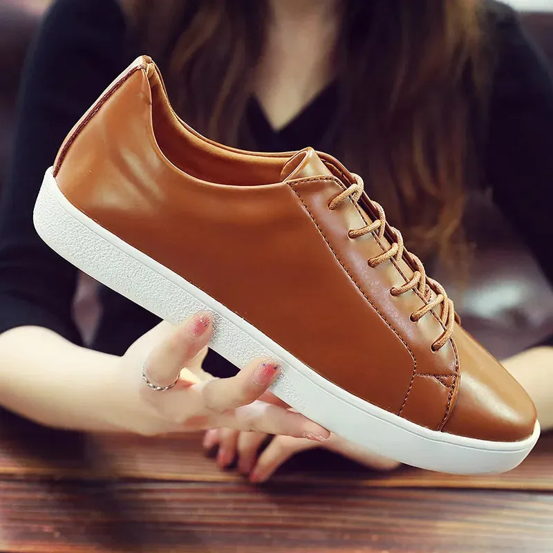 Hnzxzm Men Casual Sneakers Anti-slip New Genuine Leather Men Platform Shoes Lace up Autumn Fashion Shoes Men Flats Footwear
