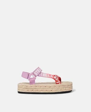 Logo Tape Platform Espadrille Sandals
