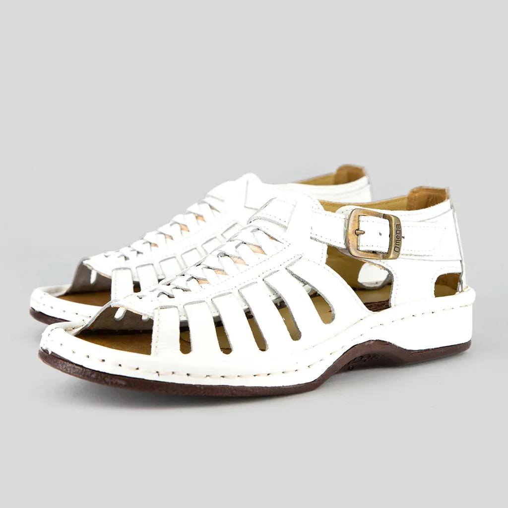 Omega Kgosi Mens Sandals – White