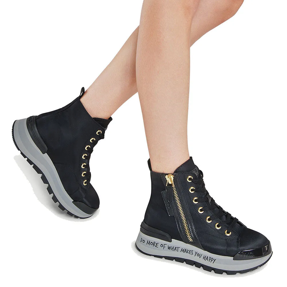 Scarpe Donna LIU JO Sneakers Alte Amazing 03 in Nylon Nero