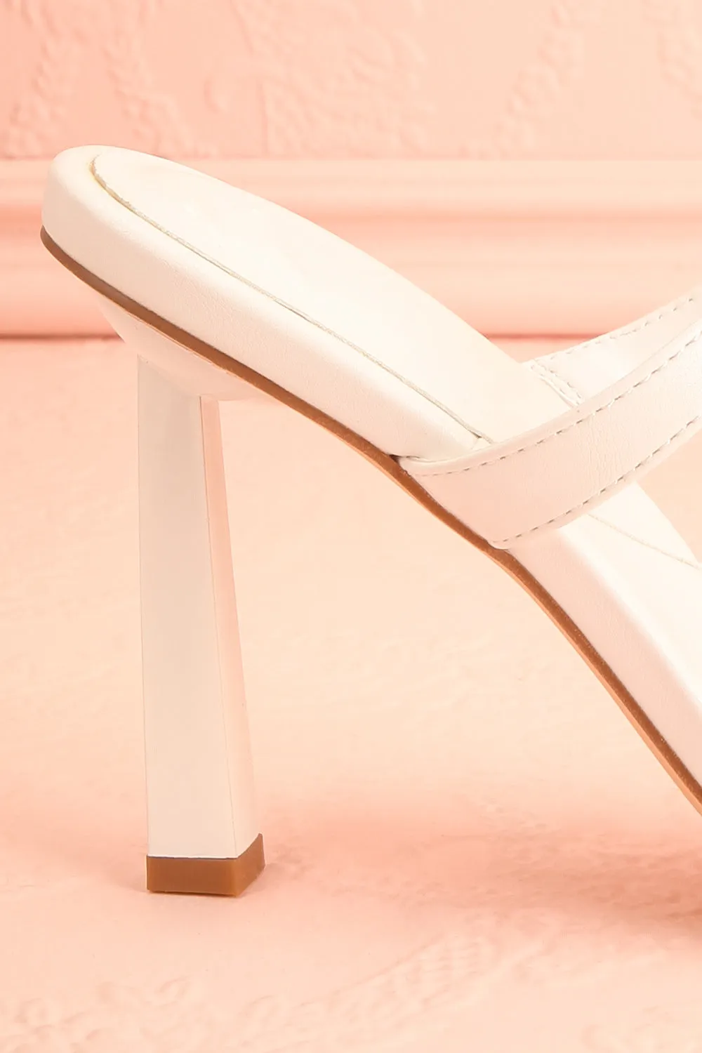 Ushuaia White | Square Toe Heeled Sandals