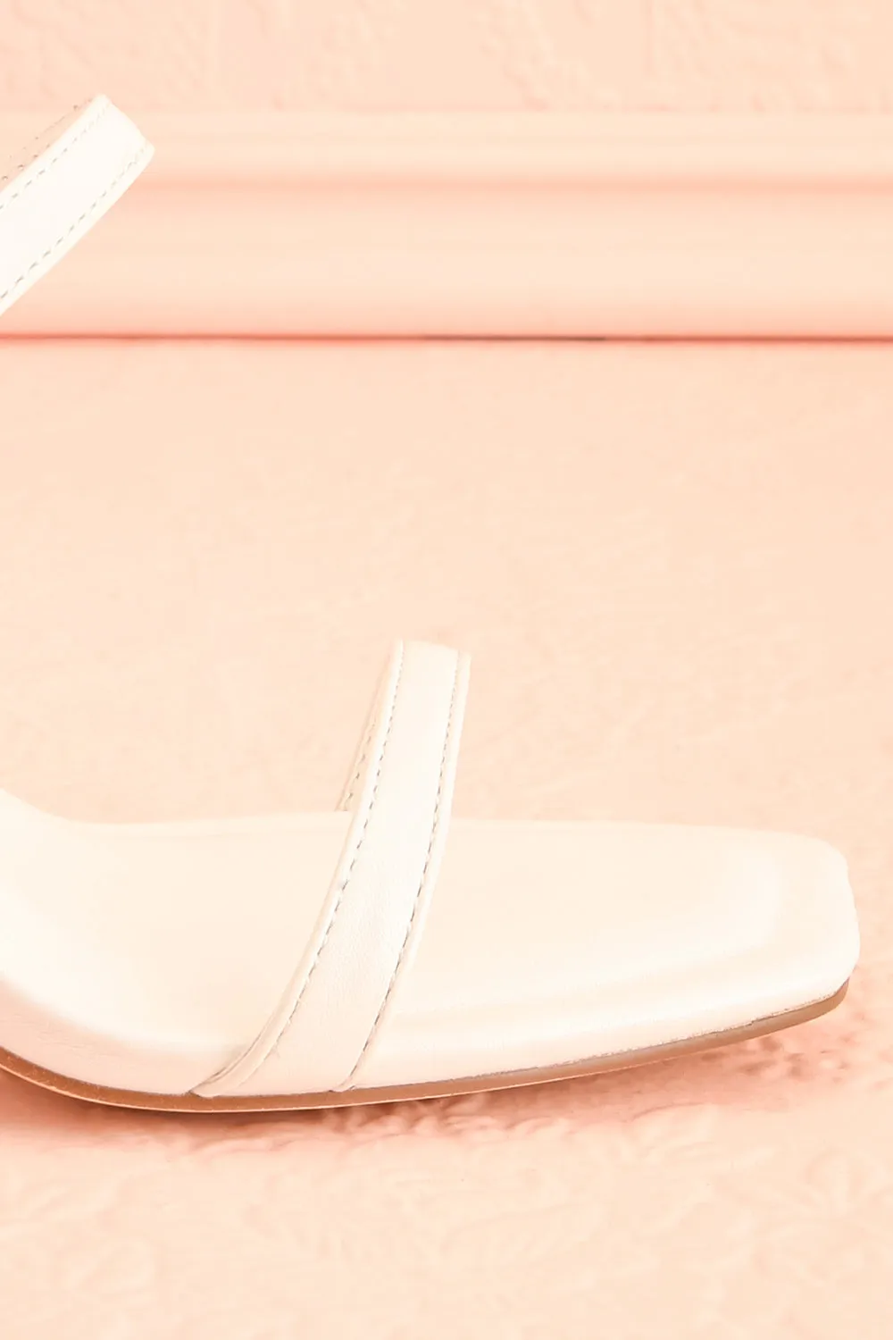 Ushuaia White | Square Toe Heeled Sandals