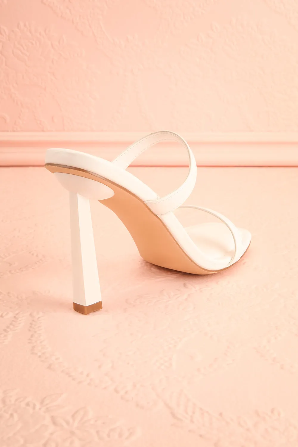 Ushuaia White | Square Toe Heeled Sandals