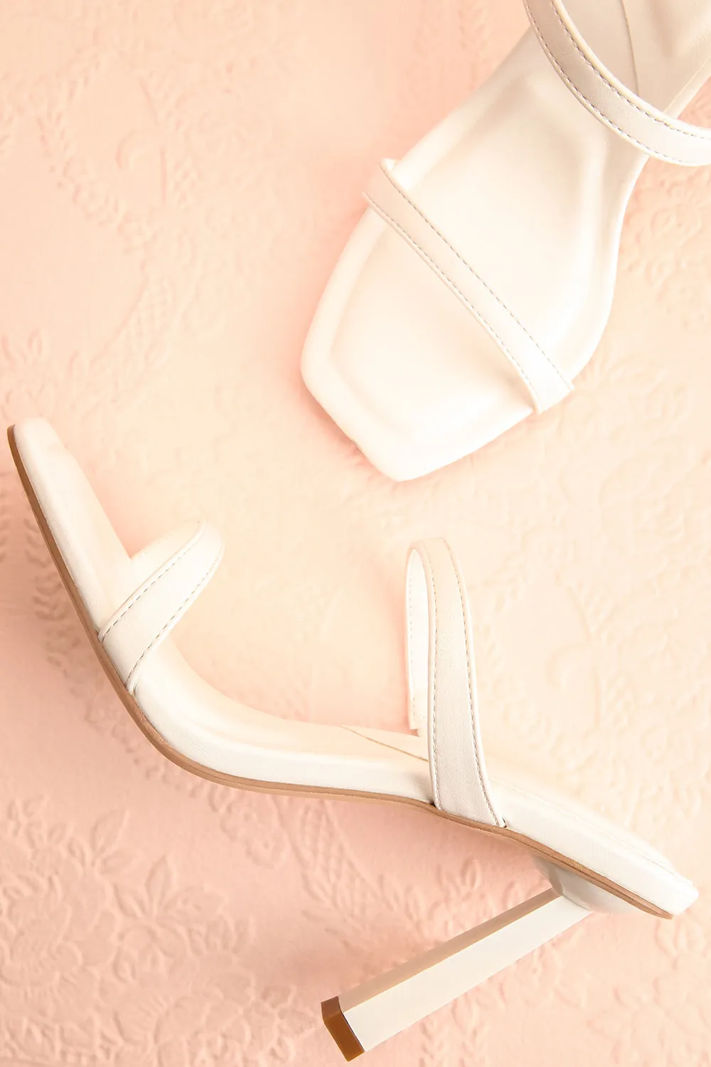 Ushuaia White | Square Toe Heeled Sandals